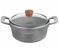 Кастрюля 4,5 л D24, H11,5 cм алюминий с а/п покрытием, со стеклянной крышкой Пирит  Катунь