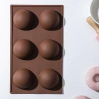 Форма для выпечки Доляна «Полусфера», d=7 см,  27×18×3,5 см, 6 ячеек,  3,5 см, цвет МИКС