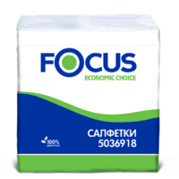 Салфетки 24х24 см 1 слой 100 шт/уп FOCUS  белый целлюлоза