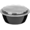 Контейнер круглый с крышкой  950 мл PP черный/прозрачный