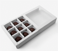 Коробка для 9 конфет, крафт, 13,8 х 13,8 х 3,8 см. Кондитерская упаковка