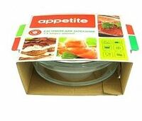 Кастрюля 2,5 л жаропрочное стекло с крышкой Appetite
