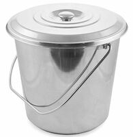Ведро 12 л с крышкой  нерж.сталь  Weltime