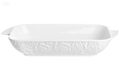 Блюдо фарфор шубница Белые розы 33х18см Элан Блюдо фарфор шубница Белые розы 33х18см Элан
