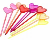 Пика пластиковая H85 мм Сердце 35 шт/уп  разноцветный PS
