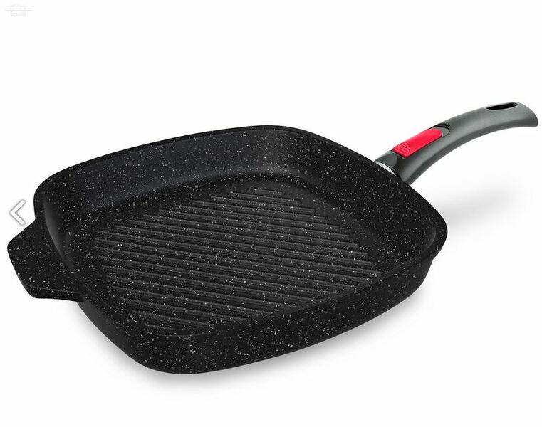 Сковорода-гриль 28х28 см литой алюминий антипригарное покрытие индукция Нева металл посуда Сковорода-гриль 28х28 см литой алюминий антипригарное покрытие индукция Нева металл посуда