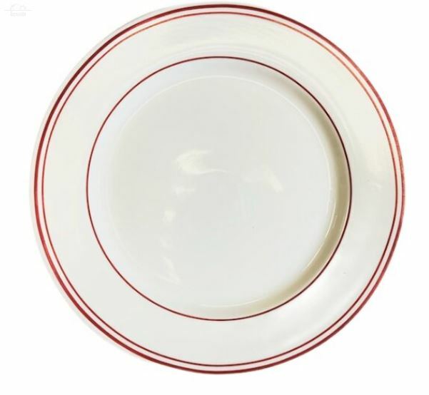 Тарелка мелкая 27 см Red Vintage фарфор белый с красным кантом Тарелка мелкая 27 см Red Vintage фарфор белый с красным кантом