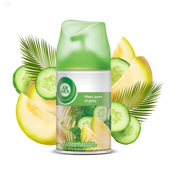 Освежитель воздуха 250 мл Аирвик сменный блок Дыня и огурец Освежитель воздуха 250 мл Аирвик сменный блок Дыня и огурец