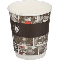 Стакан бумажный 200/250 мл D80 мм Cafe Noir дизайн двухслойный