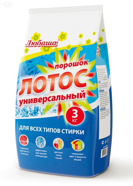 Порошок стиральный 3 кг ЛЮБАША для всех типов тканей Порошок стиральный 3 кг ЛЮБАША для всех типов тканей