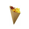 Коробка  ECO КОНУС с отделением под соус для картофеля фри 80х200 мм 300 мл  крафт