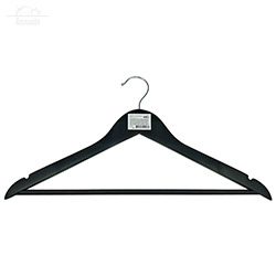 Вешалка-плечики деревянная с перекладиной черные Вешалка-плечики деревянная с перекладиной черные