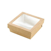 Коробка  ECO на вынос с окном 200х200х40 мм 1500 мл картон крафт