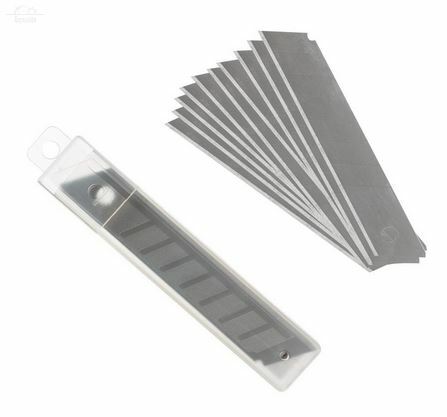 Лезвия сменные для канцелярских ножей 18 мм сегментированные (10 штук в упаковке) Лезвия сменные для канцелярских ножей 18 мм сегментированные (10 штук в упаковке)