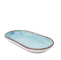 Блюдо овальное 20х11 см .Avanos,Turquoise фарфор голубой