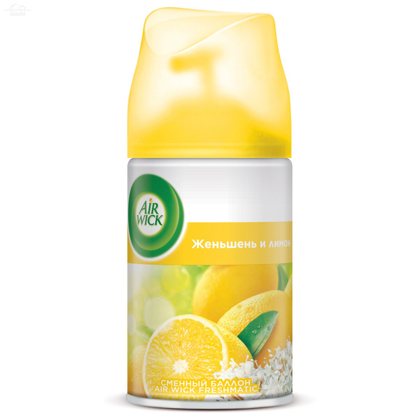 Освежитель воздуха 250 мл Аирвик сменный блок Женьшень и лимон Освежитель воздуха 250 мл Аирвик сменный блок Женьшень и лимон