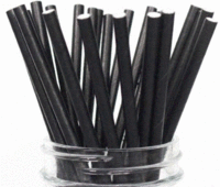 Трубочки для коктейля без гофры 19,7 см х 6 мм 25 шт/уп  Черный БУМАЖНАЯ
