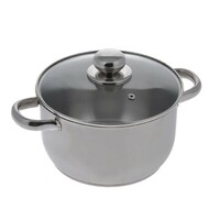 Кастрюля 3 л D20 см нерж.сталь со стеклянной крышкой Слявяна ТРС  Амет