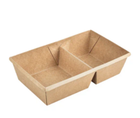 Контейнер ECO 2-х секцион 800 мл 120х100х55 мм картон, крафт 