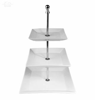 Этажерка 3-х ярусная 16/19/25 см H42 см квадратная фарфор Kunstwerk Этажерка 3-х ярусная 16/19/25 см H42 см квадратная фарфор Kunstwerk