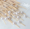 Пика деревянная H70 мм ЖЕМЧУЖИНА БЕЛАЯ 100 шт/уп бамбук